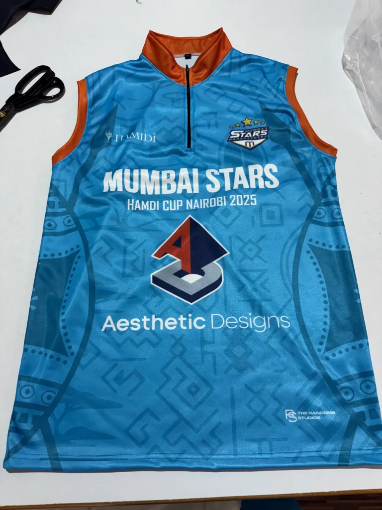 Custom sublimated cricket jersey for the SBT10 tournament in Nairobi